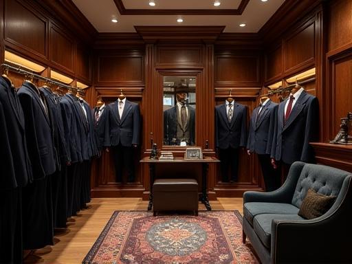 Interior view of The Tailored Gent store on Collins Street