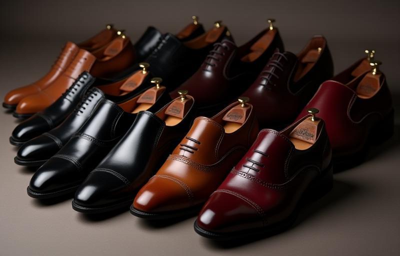 An elegant arrangement of formal shoes from our collection, showcasing different styles
